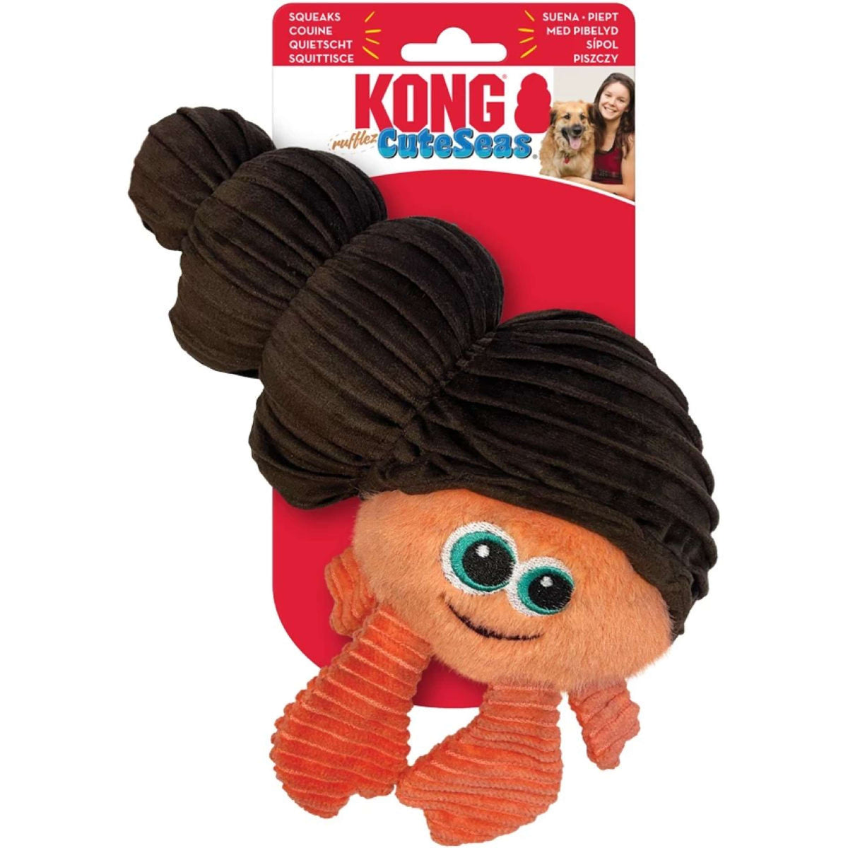 KONG Doudou CuteSeas Rufflez Hermit Crab Orange