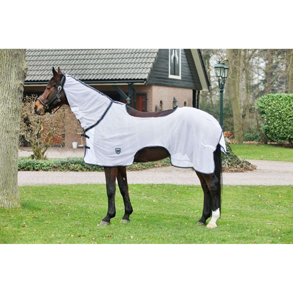 HORKA Couverture Anti-Mouches Mesh Fixe Cou Blanc