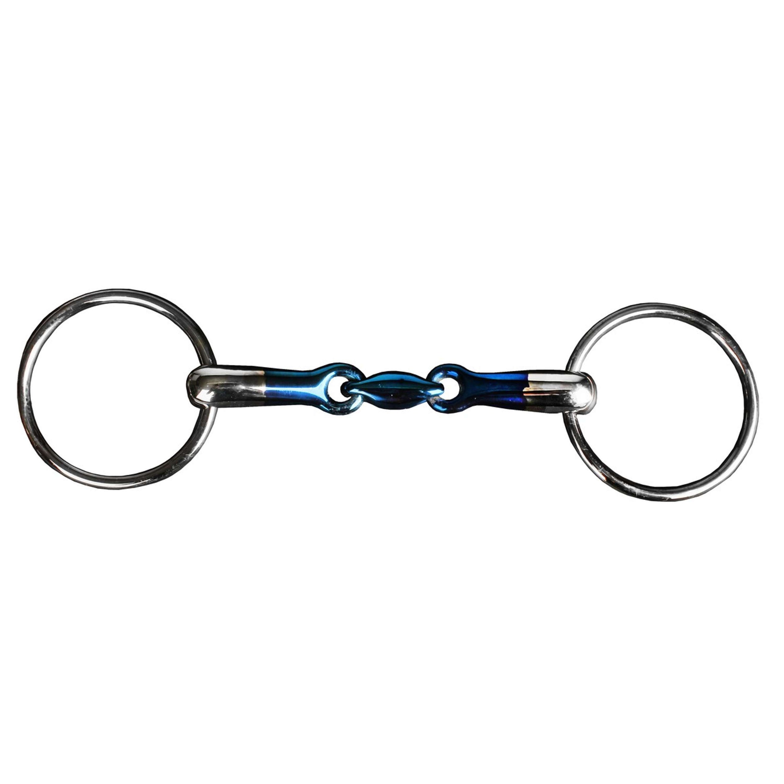 HORKA Mors de Filet Double Brisure Fer Sweet Iron 16mm Acier bleu HORKA Mors de Filet Double Brisure Fer Sweet Iron 16mm Acier bleu