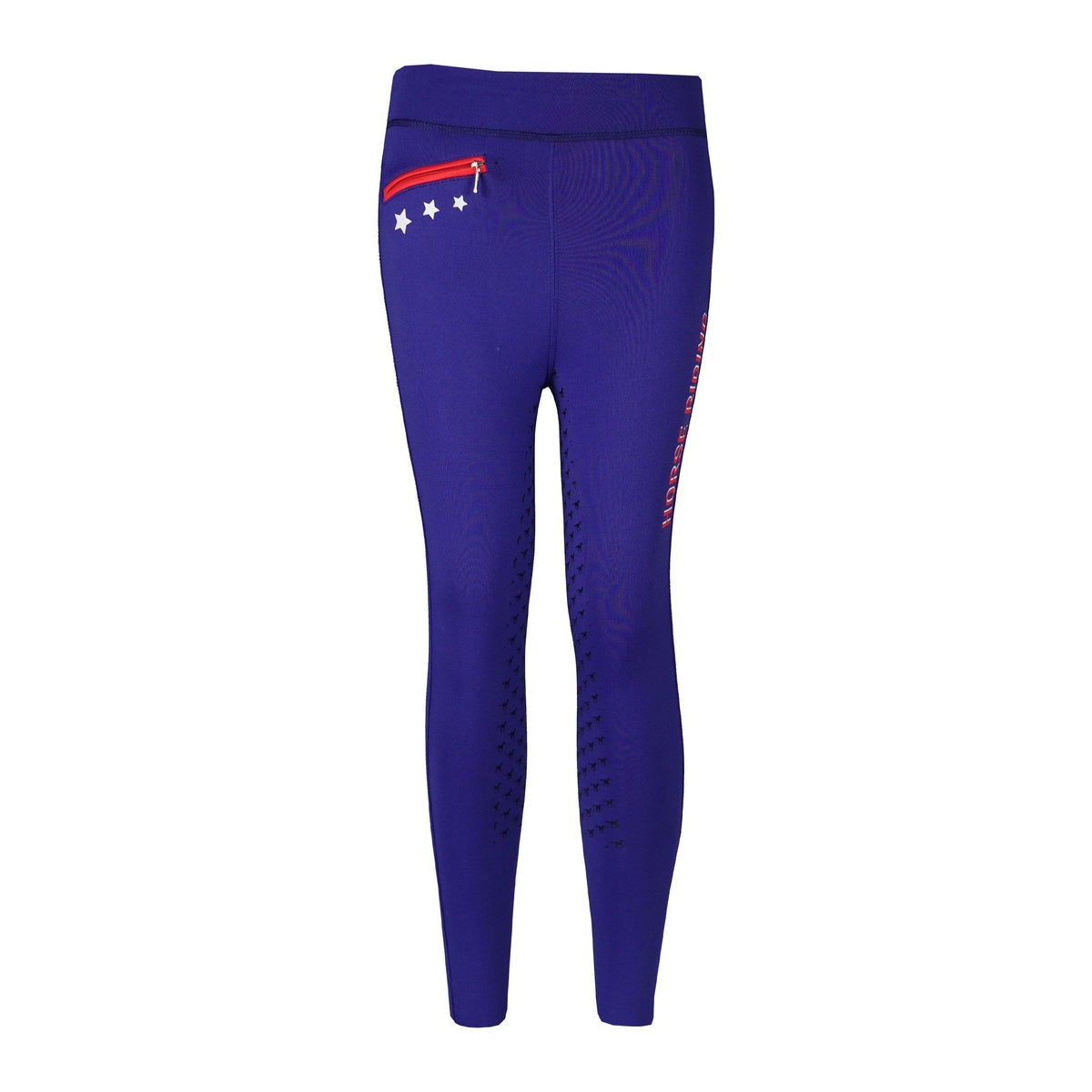 Red Horse Riding Legging Nina Junior Bleu Royal