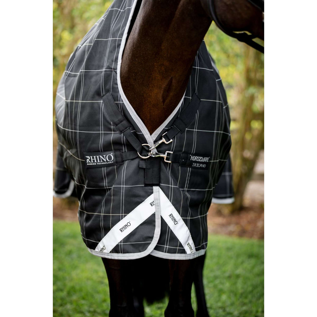 Rhino by Horseware Wug Turnout 0g Noir/Gris/Blanc Chk/Gris