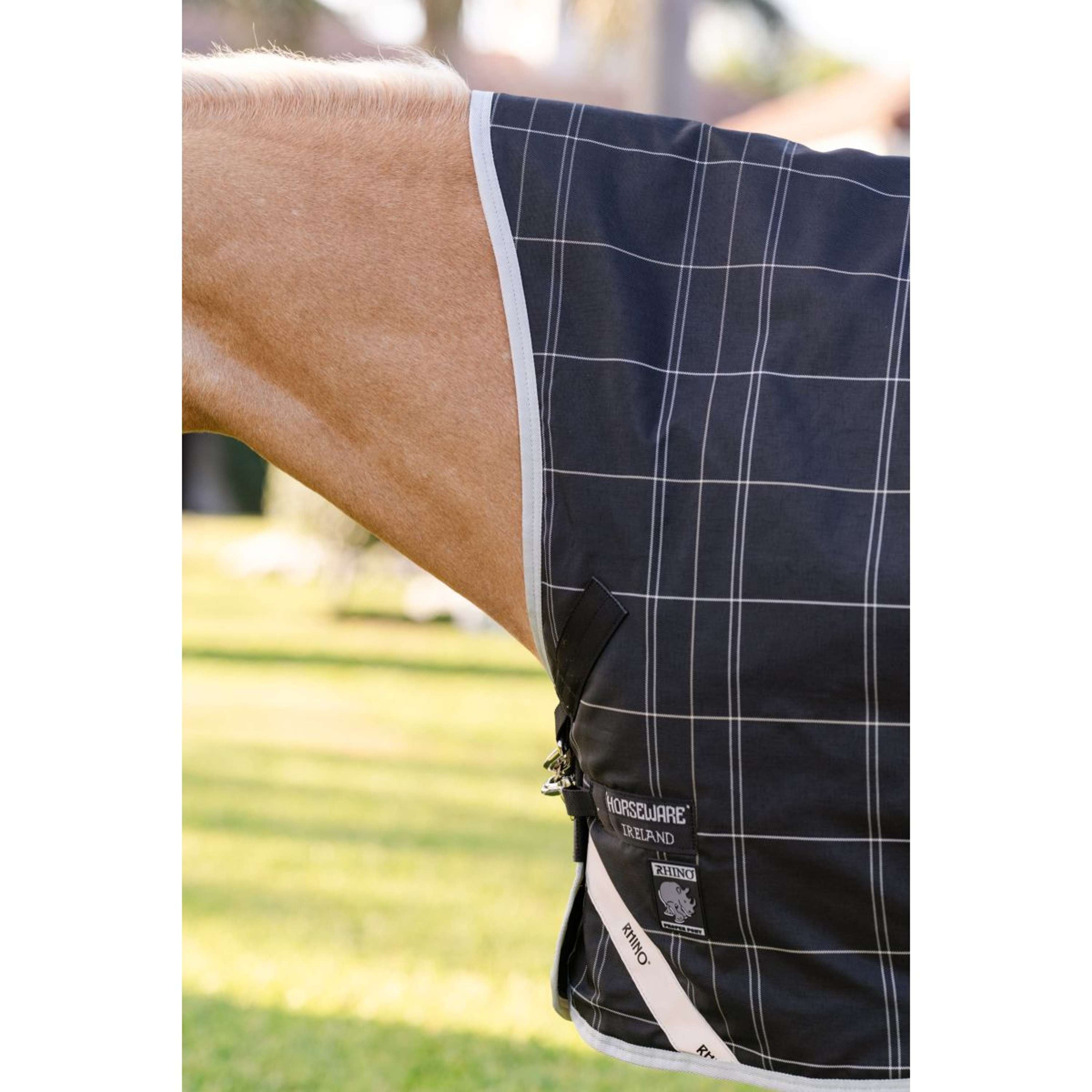 Rhino Wug Turnout Pony 100g Noir/Gris/Blanc Chk/Gris