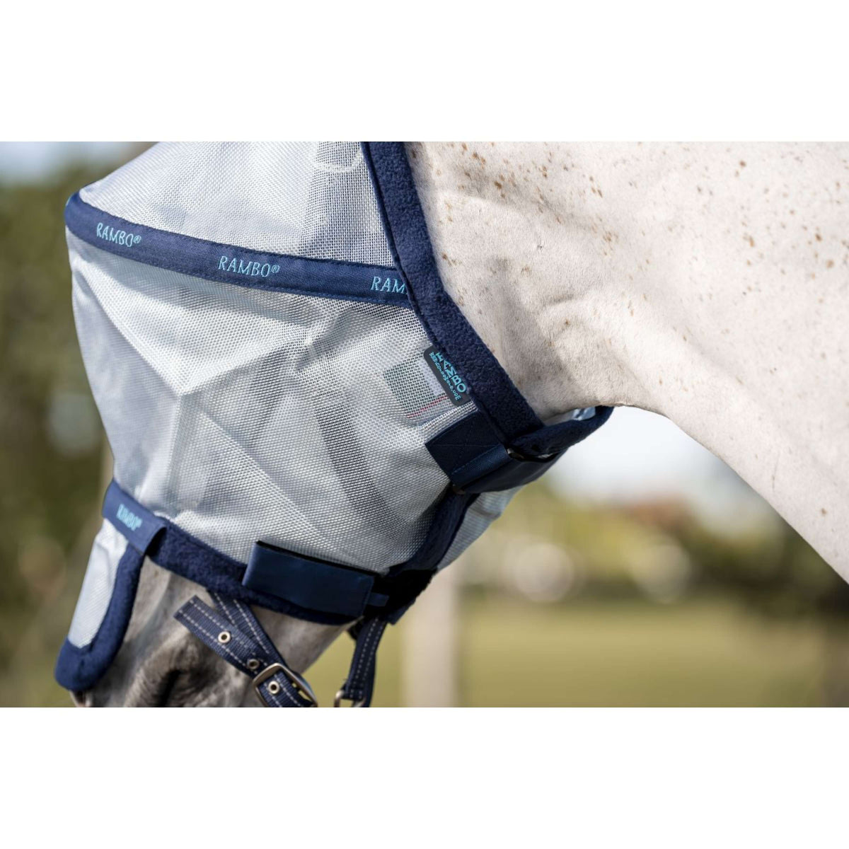 Rambo by Horseware Masque Anti-Mouches Azure Blue/Navy/Electric Blue