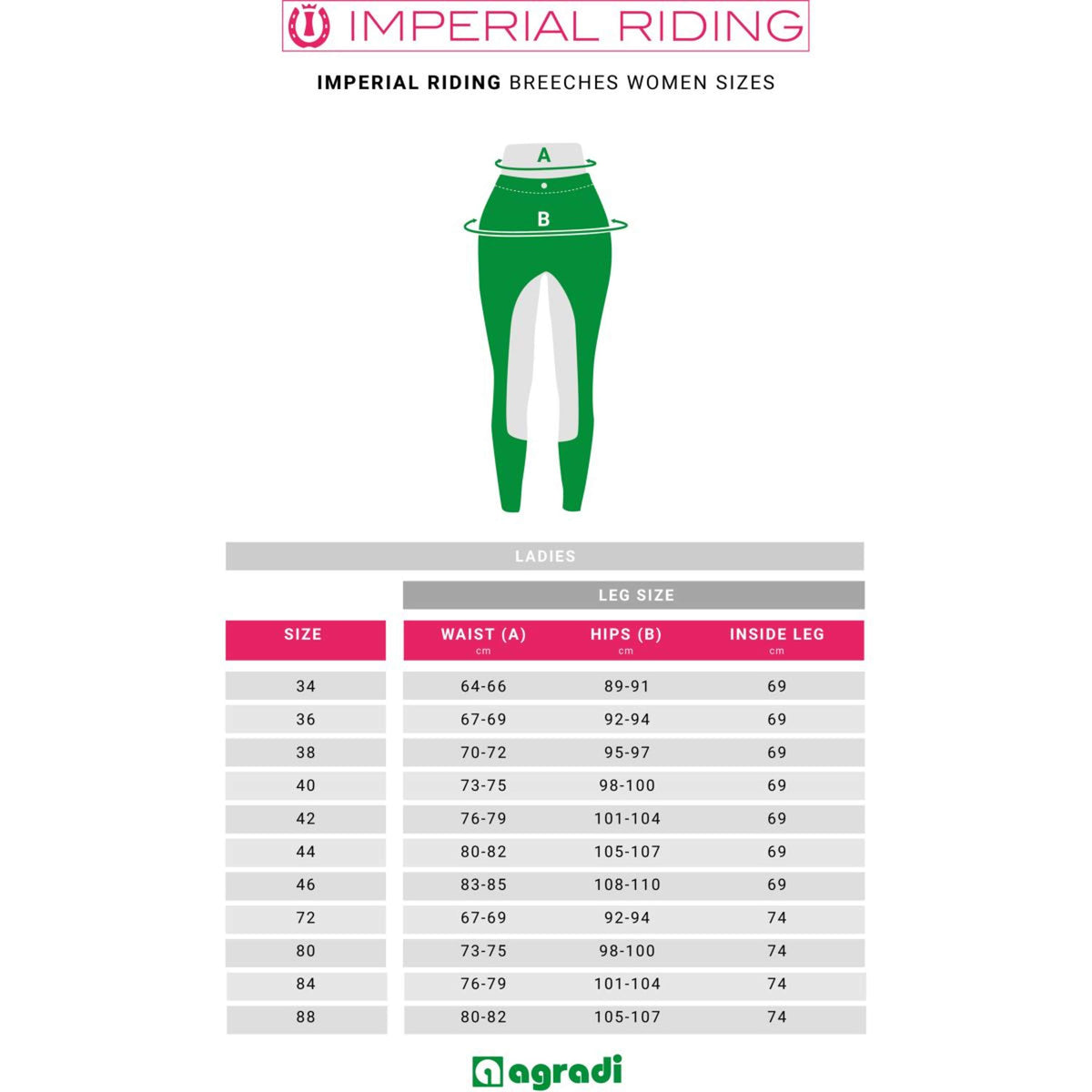 Imperial Riding Breeches El Capone Full Grip Bright Rose