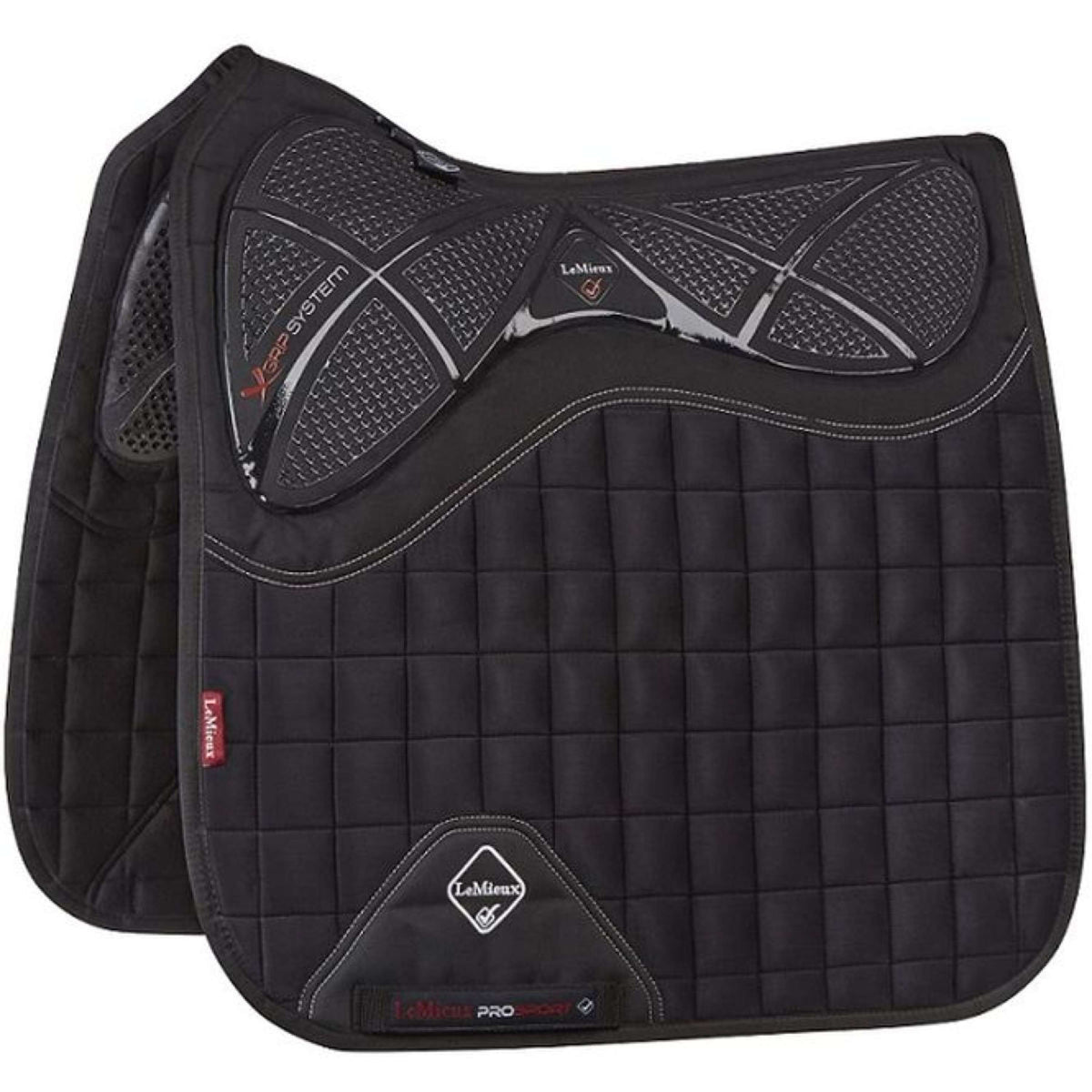 LeMieux Tapis de Selle X-Grip Twin Square Dressage Noir