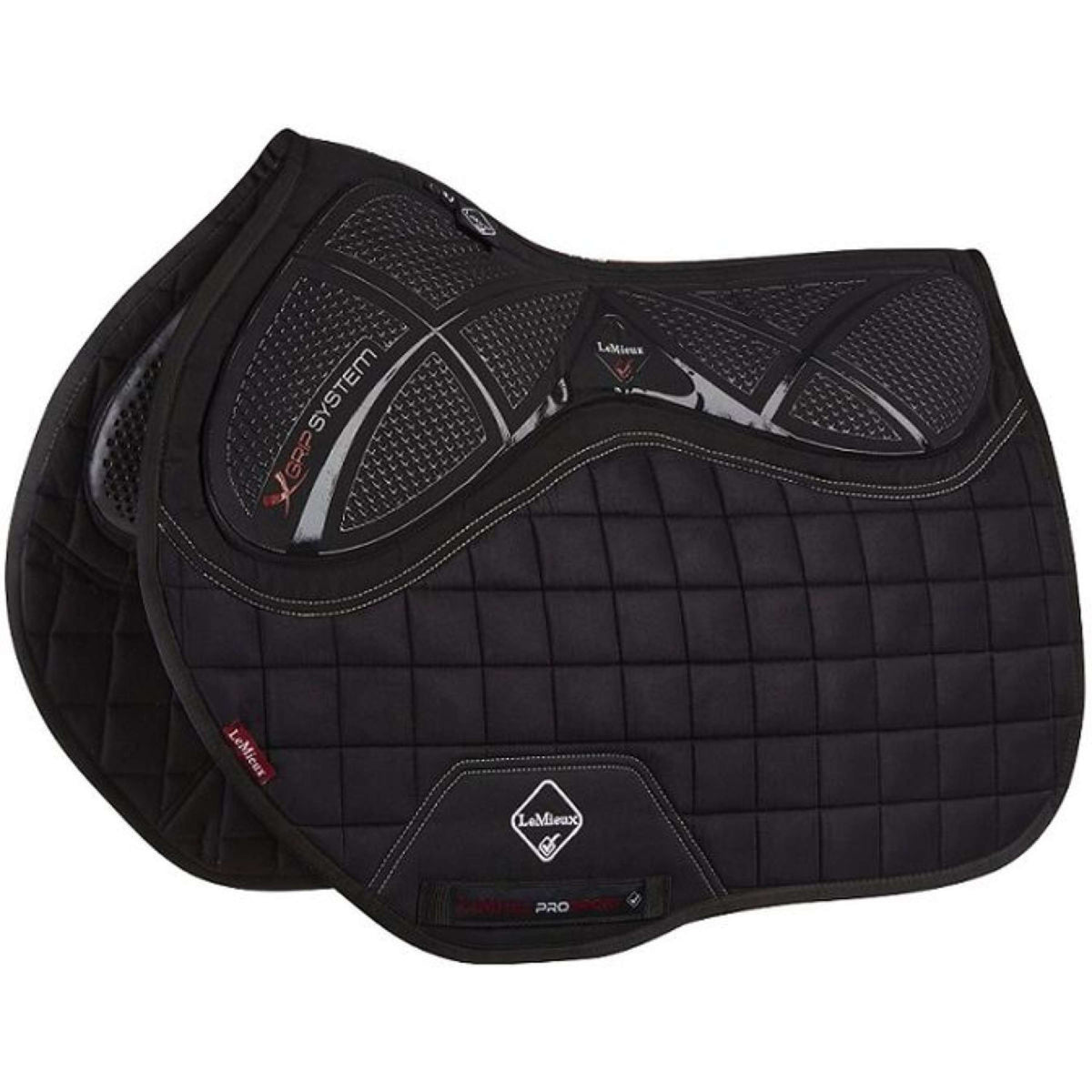 LeMieux Tapis de Selle X-Grip Twin Square EuroJump Noir