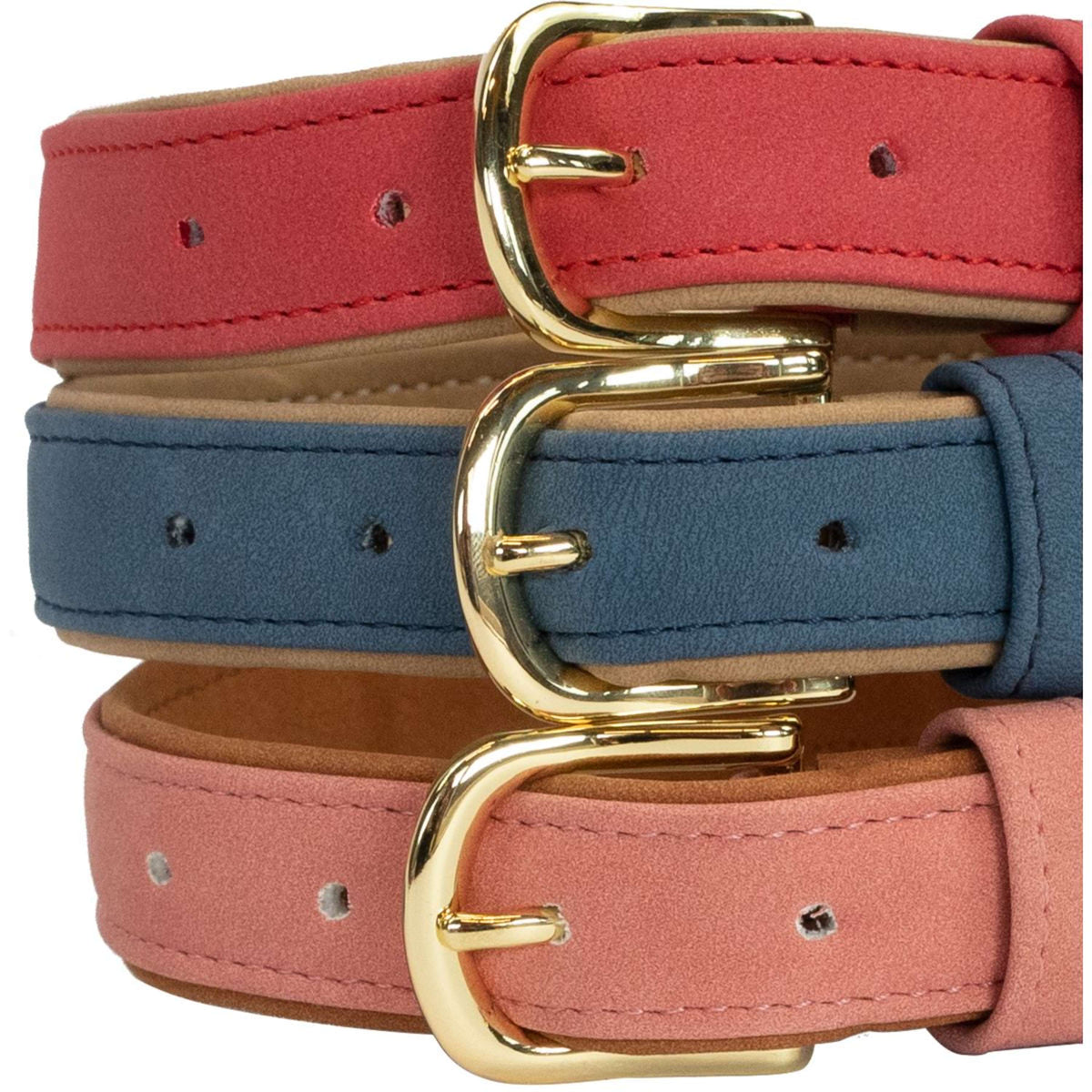 Kentucky Collier pour Chien Soft Vegan Leather Rouge/Beige