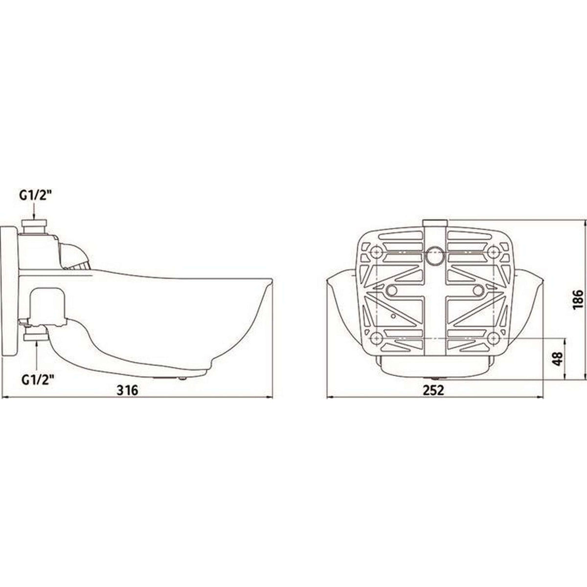 Kerbl Abreuvoir HP20 Chauffé plastique 24V avec Tube de Chauffage