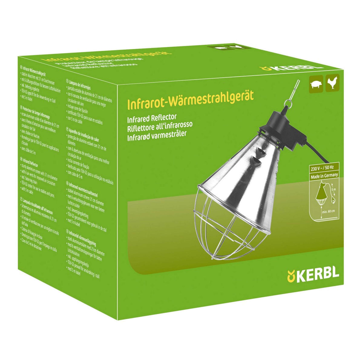 Kerbl Lampe Chauffante avec Lumière Infrarouge avec 5m Câble