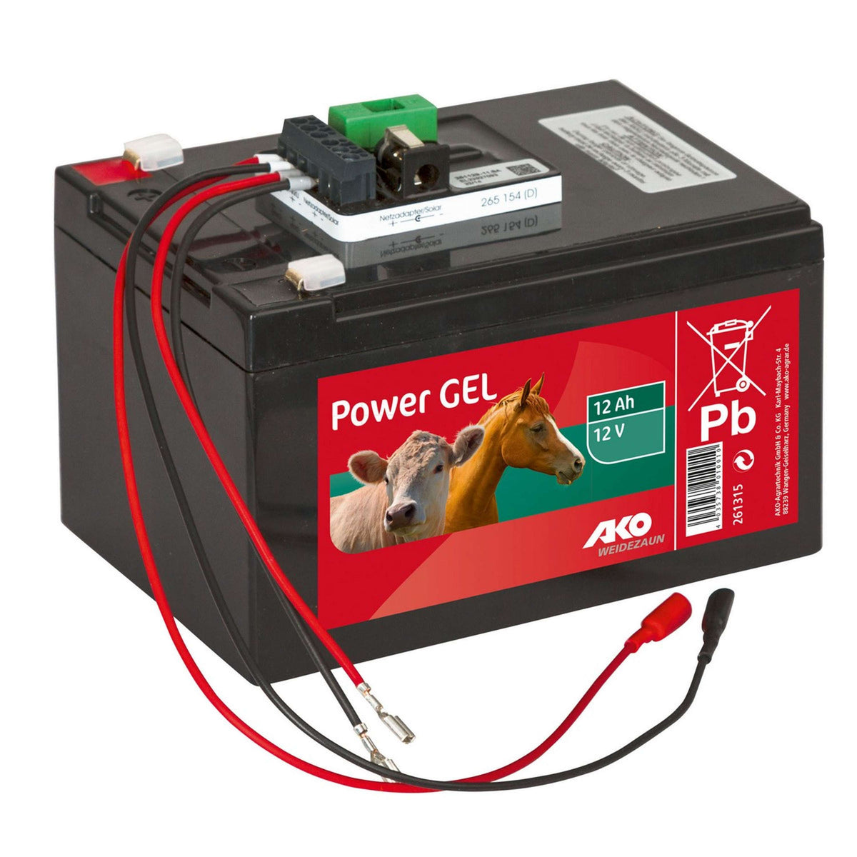 Ako Batterie Gel pour Clôture 12Ah 12V Noir