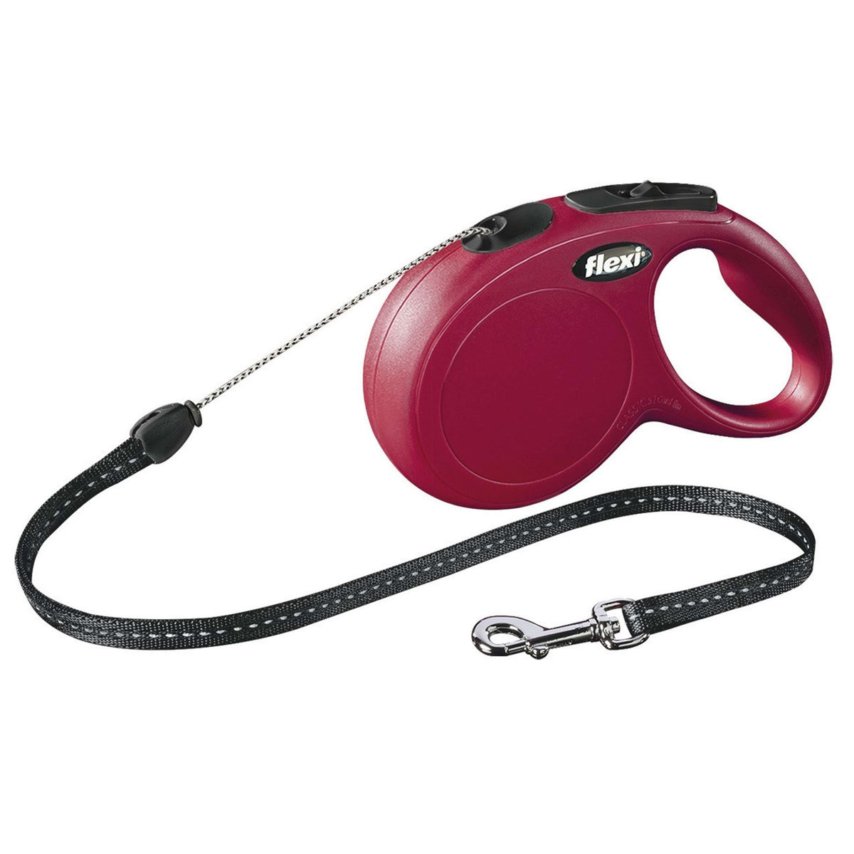 Flexi Laisse pour Chien New Classic Corde S Rouge