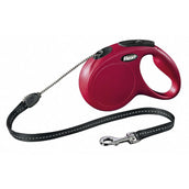 Flexi Laisse pour Chien New Classic Corde S Rouge