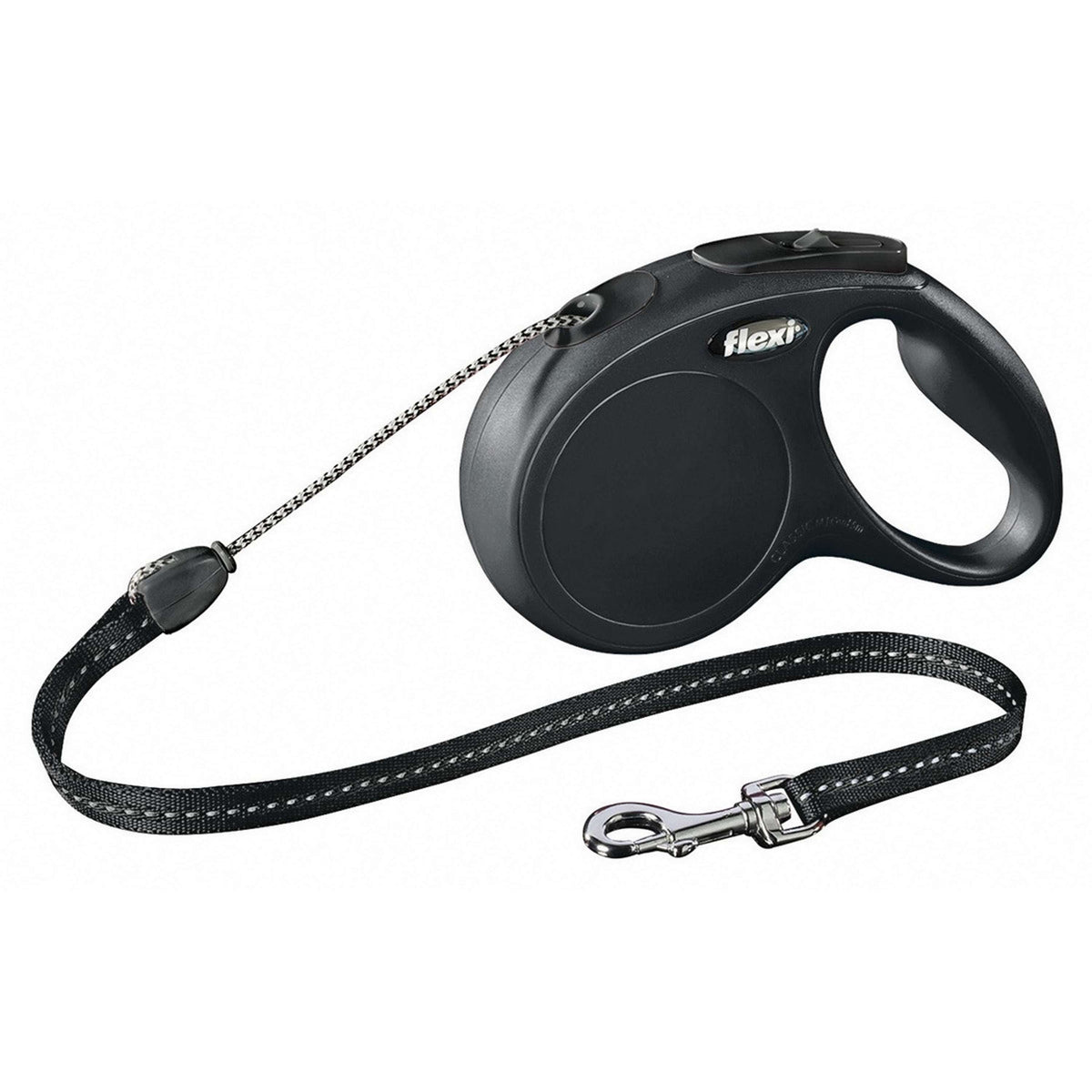 Flexi Laisse pour Chien New Classic Corde Noir