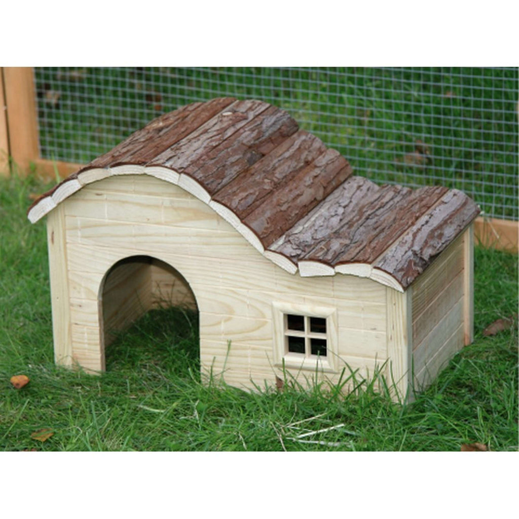 Kerbl Rabbit House Nature with Wavy Roof Wood Bois