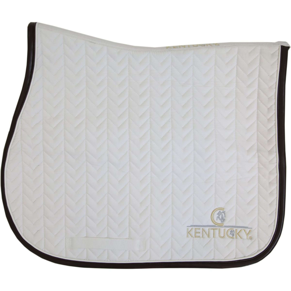 Kentucky Tapis de Selle De Saut Fishbone Leather Blanc