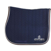 Kentucky Tapis de Selle De Saut Fishbone Leather Marin