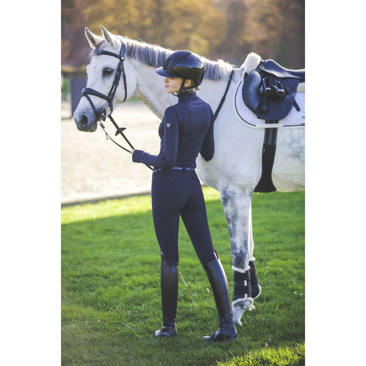 Covalliero Pantalon d'Équitation Janne x PinkRibbon Marin foncé