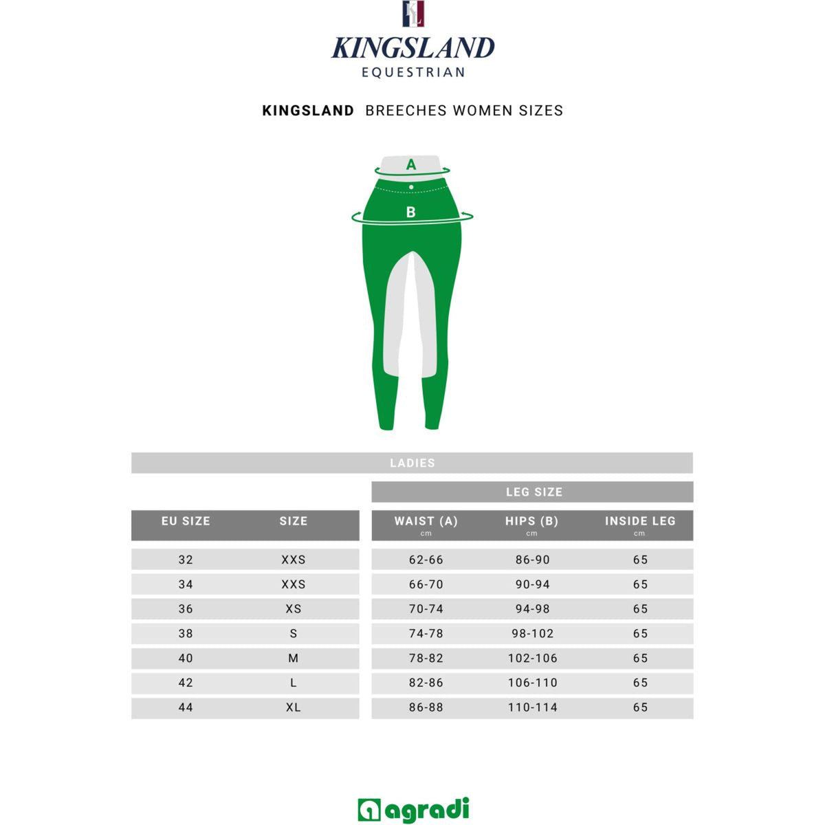 Kingsland Pantalon d'Équitation Katinka Full Grip F-Tec2 Marin