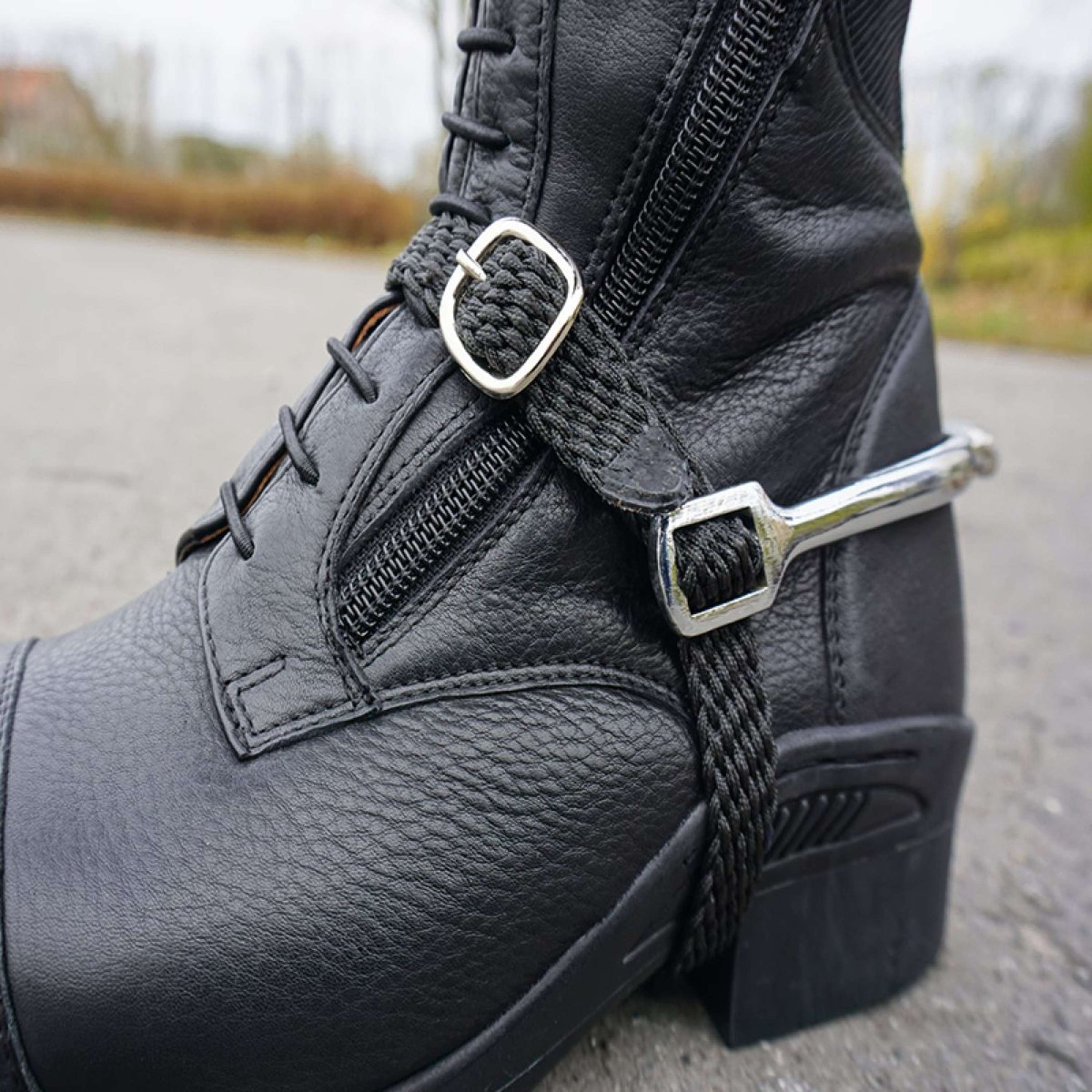 Kavalkade Lanières pour Éperons Tressé Nylon Noir