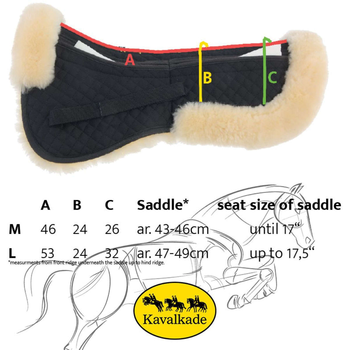 Kavalkade Amortisseur avec Peau d'Agneau Noir