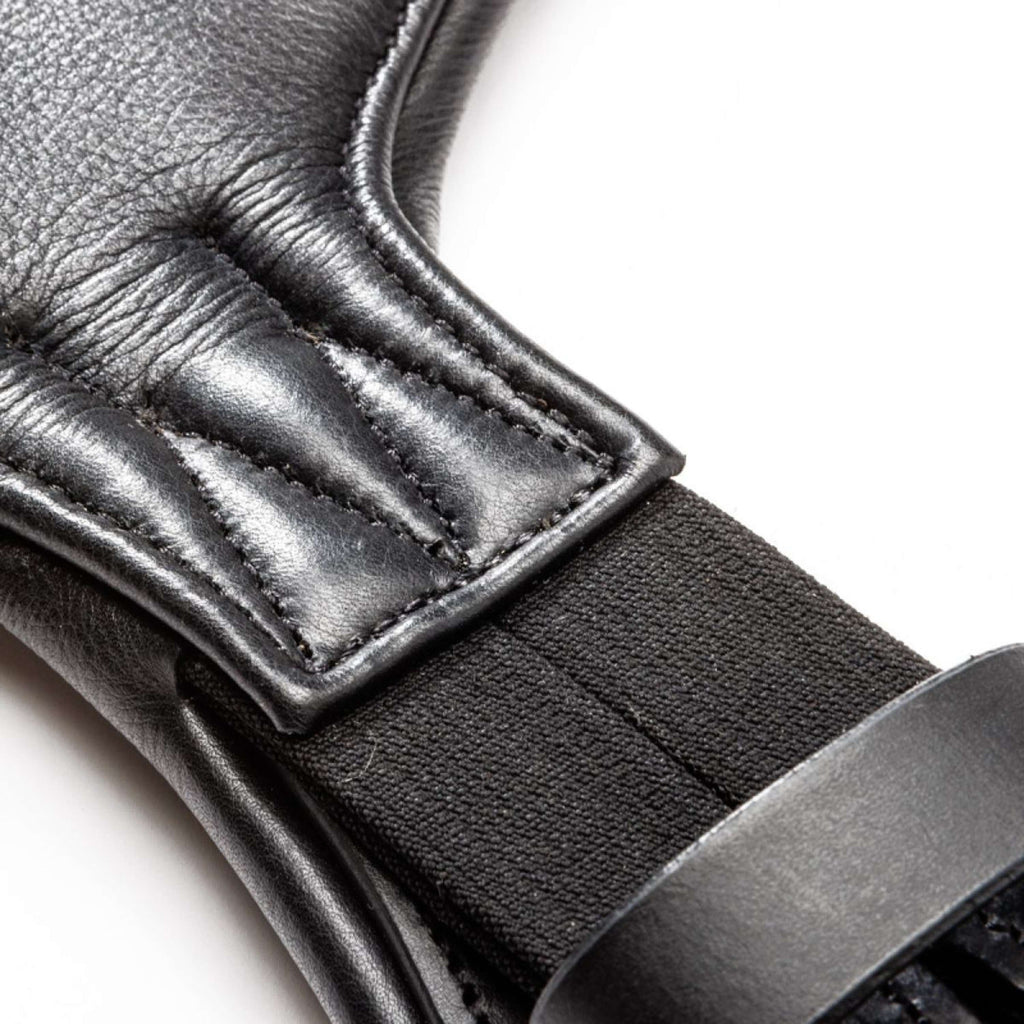 Kavalkade Sangle de Dressage Casper Soft Leather avec Élastique Noir