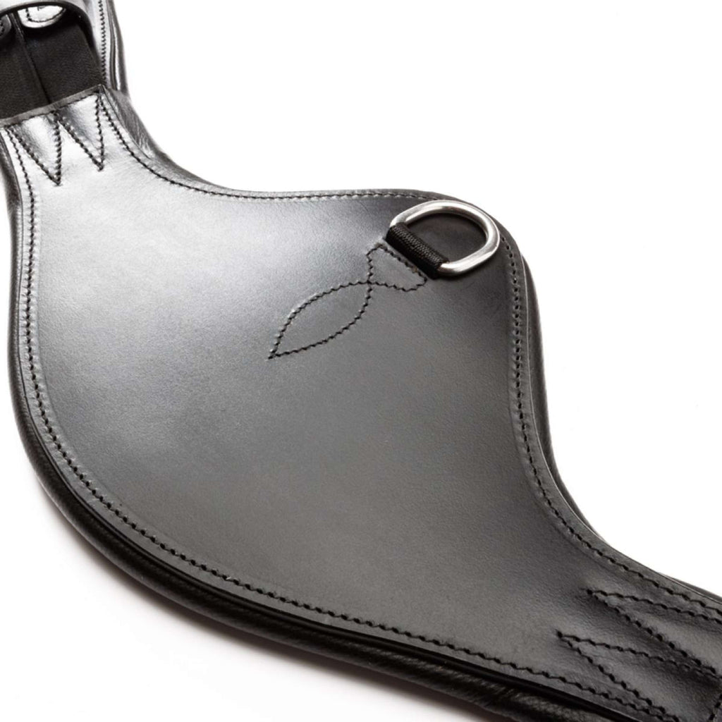 Kavalkade Sangle de Dressage Casper Oiled Leather avec Élastique Noir