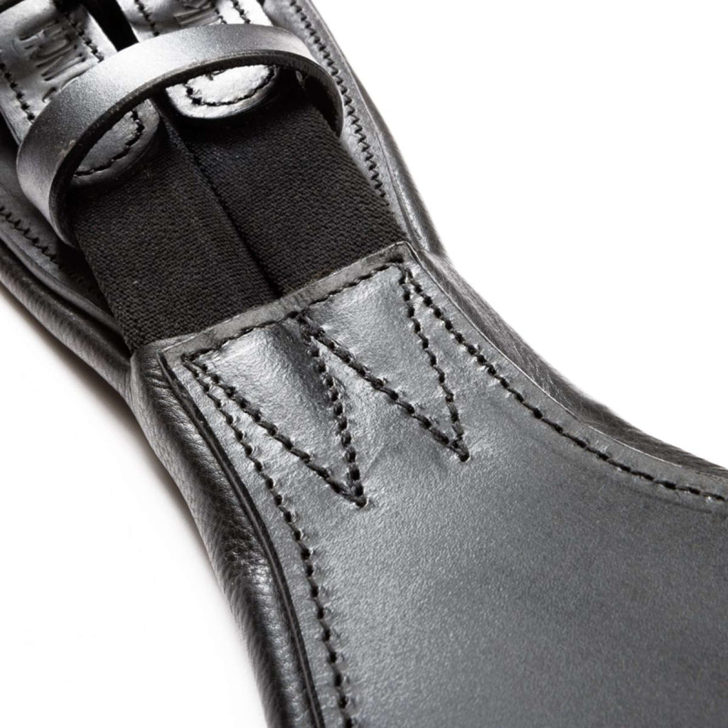 Kavalkade Sangle de Dressage Casper Oiled Leather avec Élastique Noir