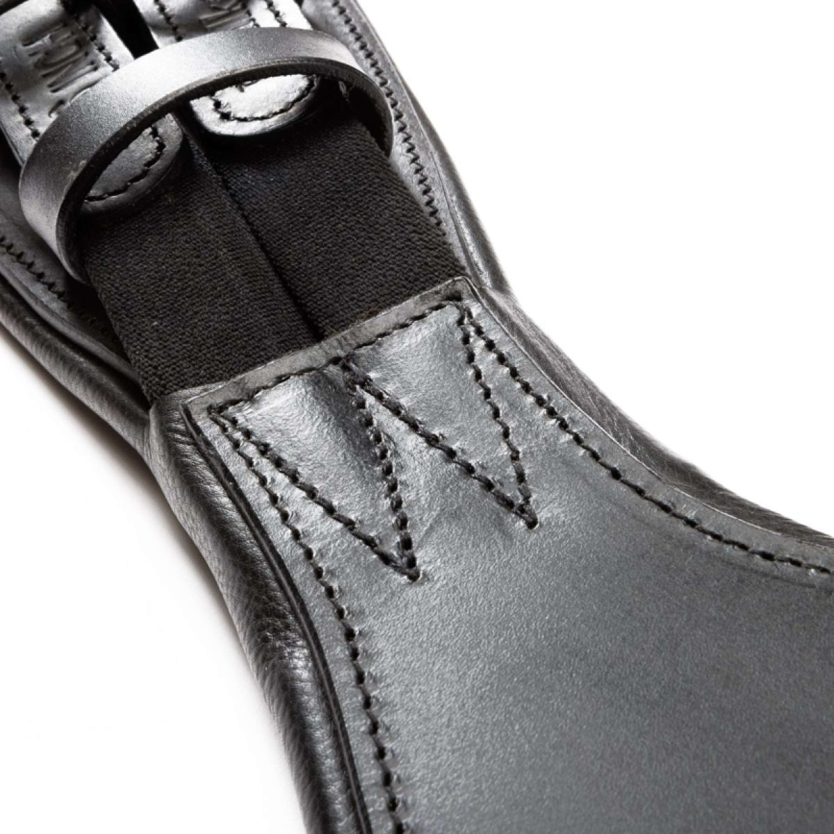 Kavalkade Sangle de Dressage Casper Oiled Leather avec Élastique Noir