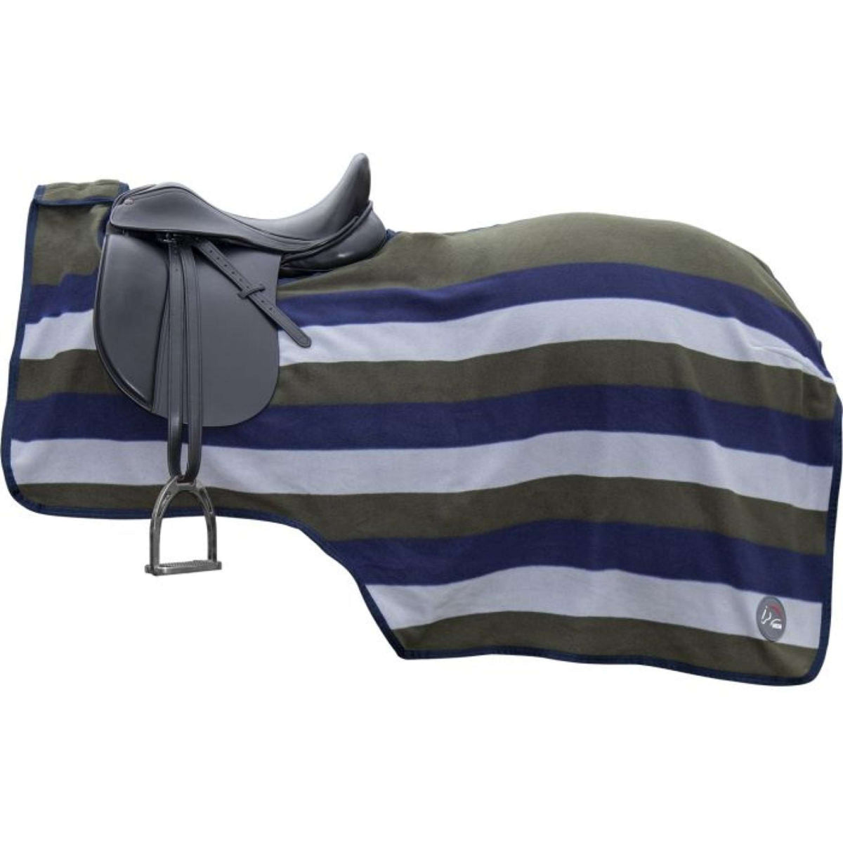 HKM Couvre-reins Professional Bleu Foncé/Gris Pierre/Olive