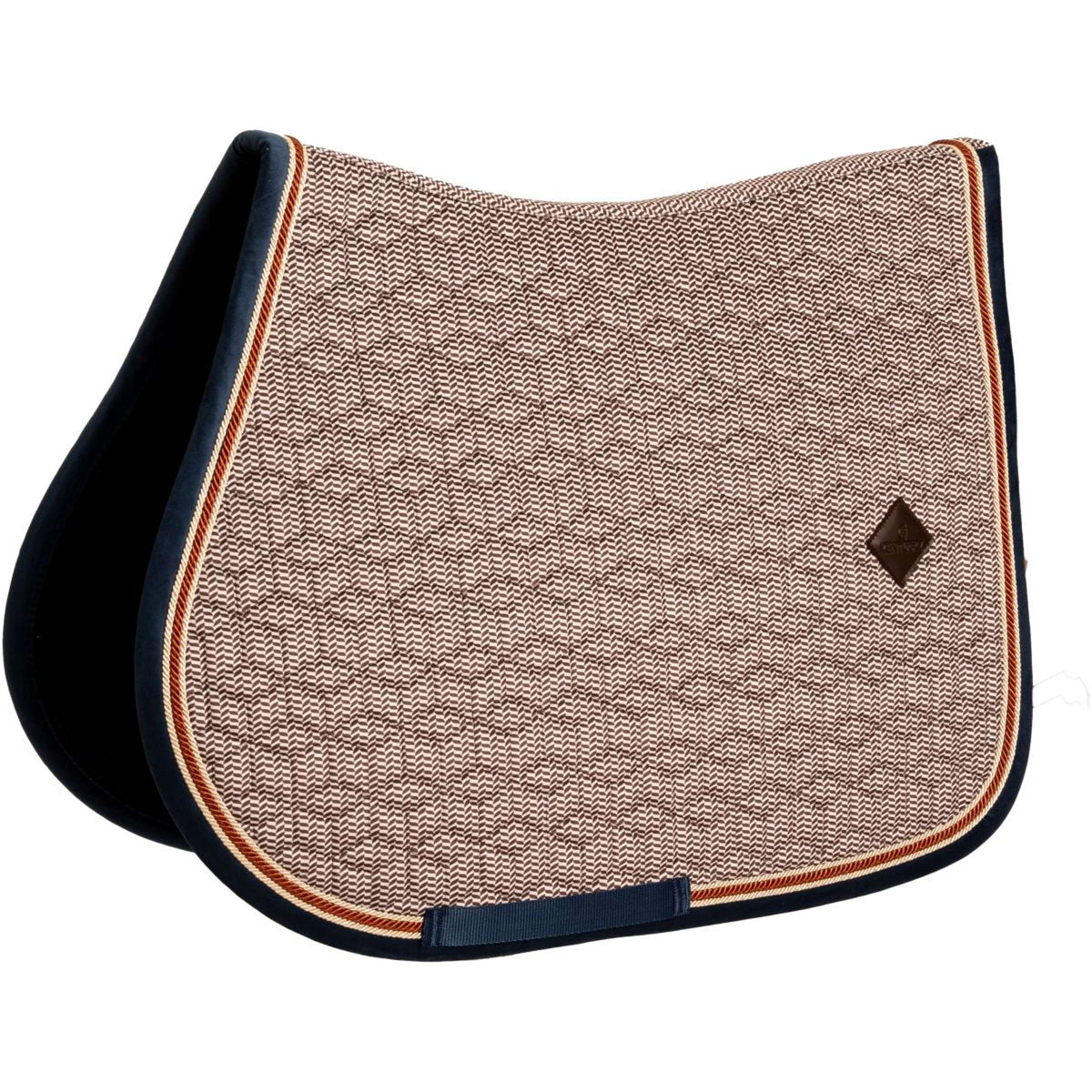 Kentucky Horsewear Tapis de Selle Pied-de-Poule de Saut Bordeaux/Marine