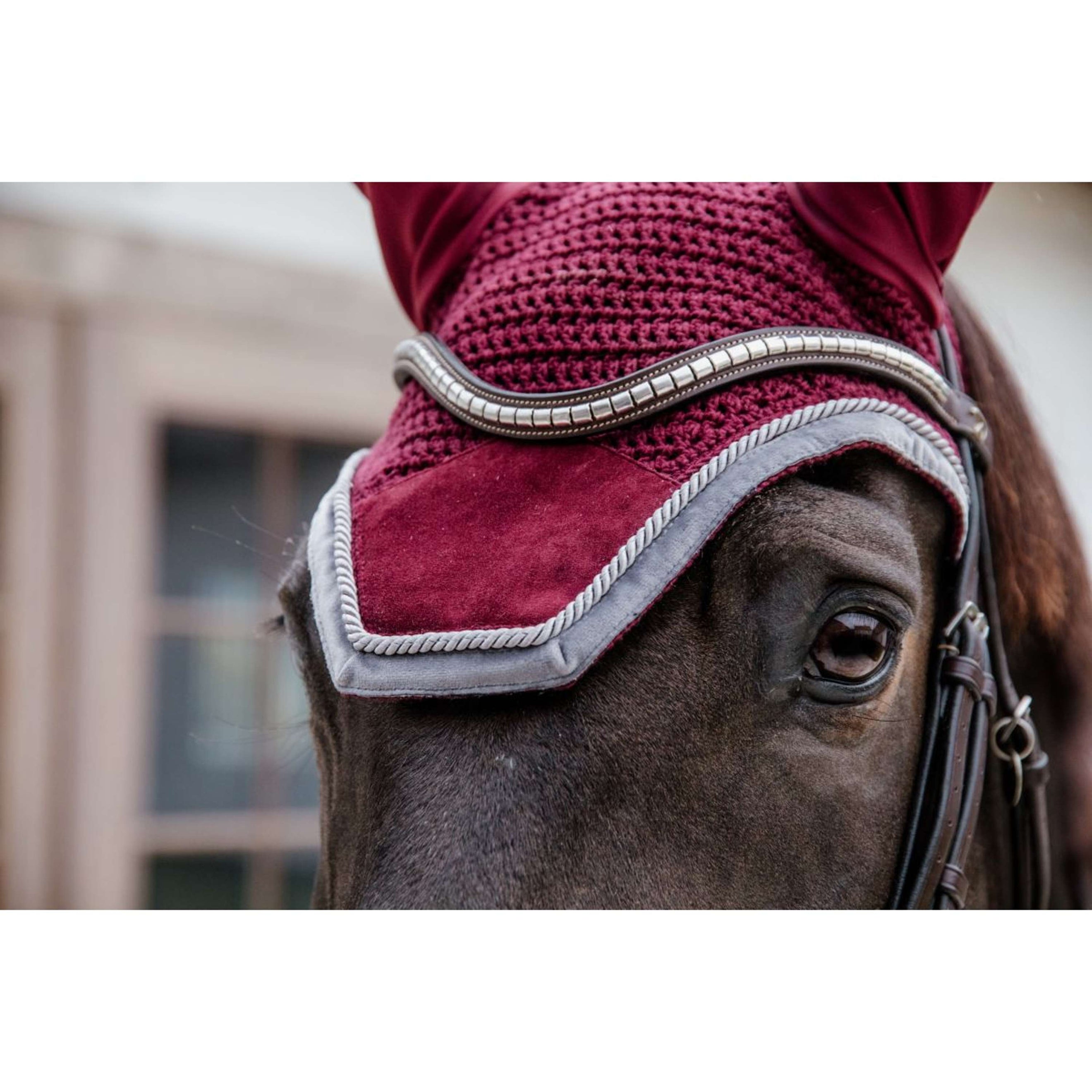 Kentucky Bonnet Anti-Mouches Wellington velours Contraste Bordeaux