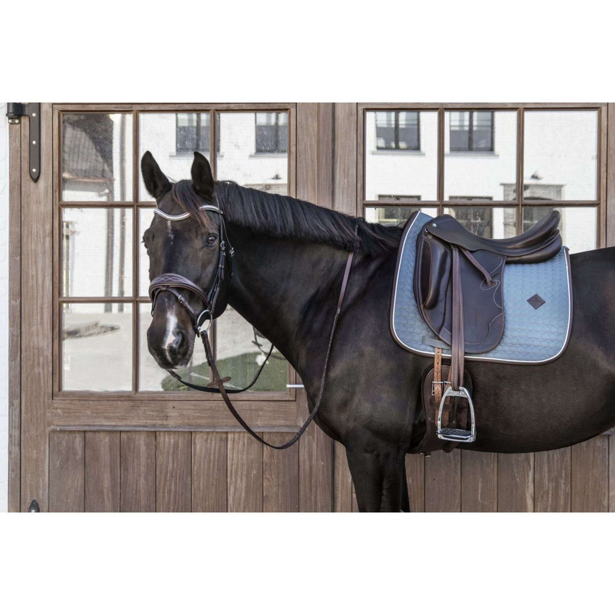 Kentucky Tapis de Selle de Dressage Classic Cuir Dusty Blue