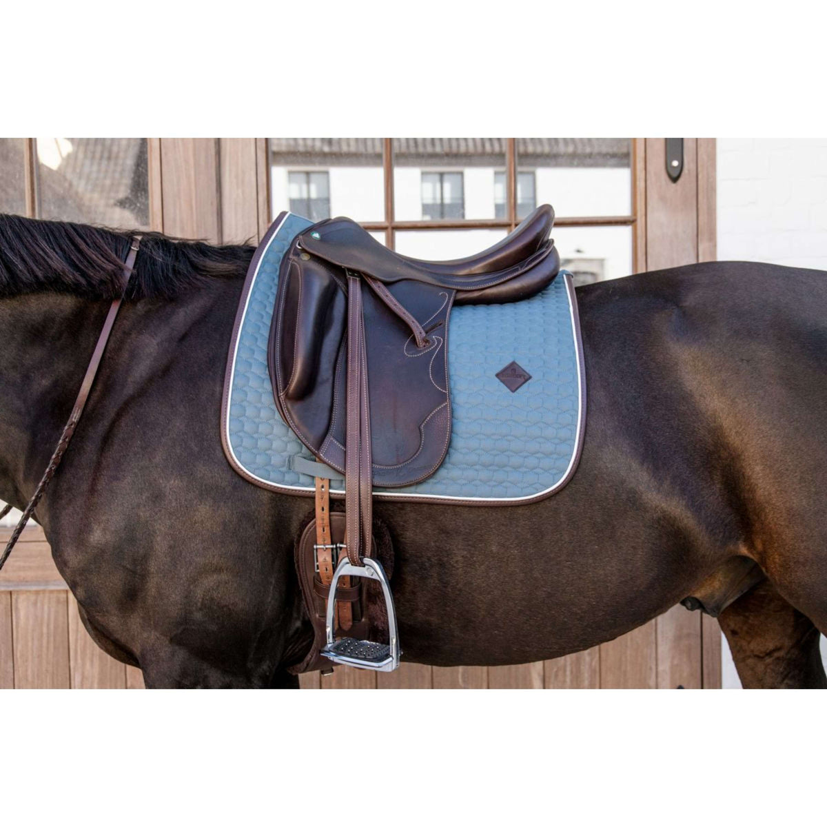 Kentucky Tapis de Selle de Dressage Classic Cuir Dusty Blue