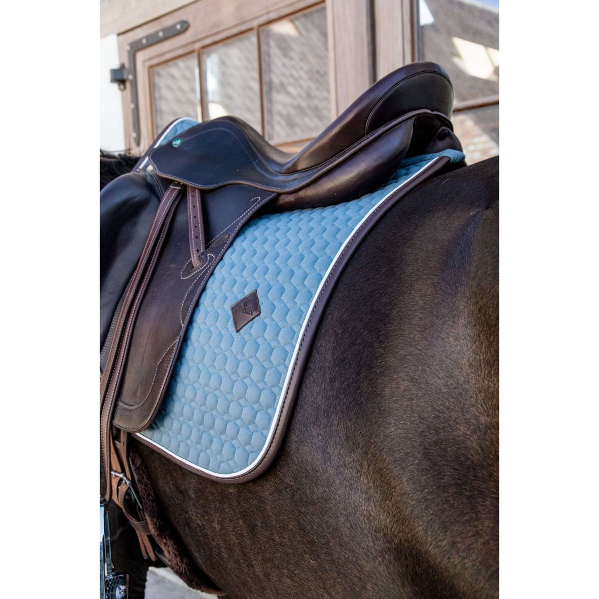 Kentucky Tapis de Selle de Dressage Classic Cuir Dusty Blue