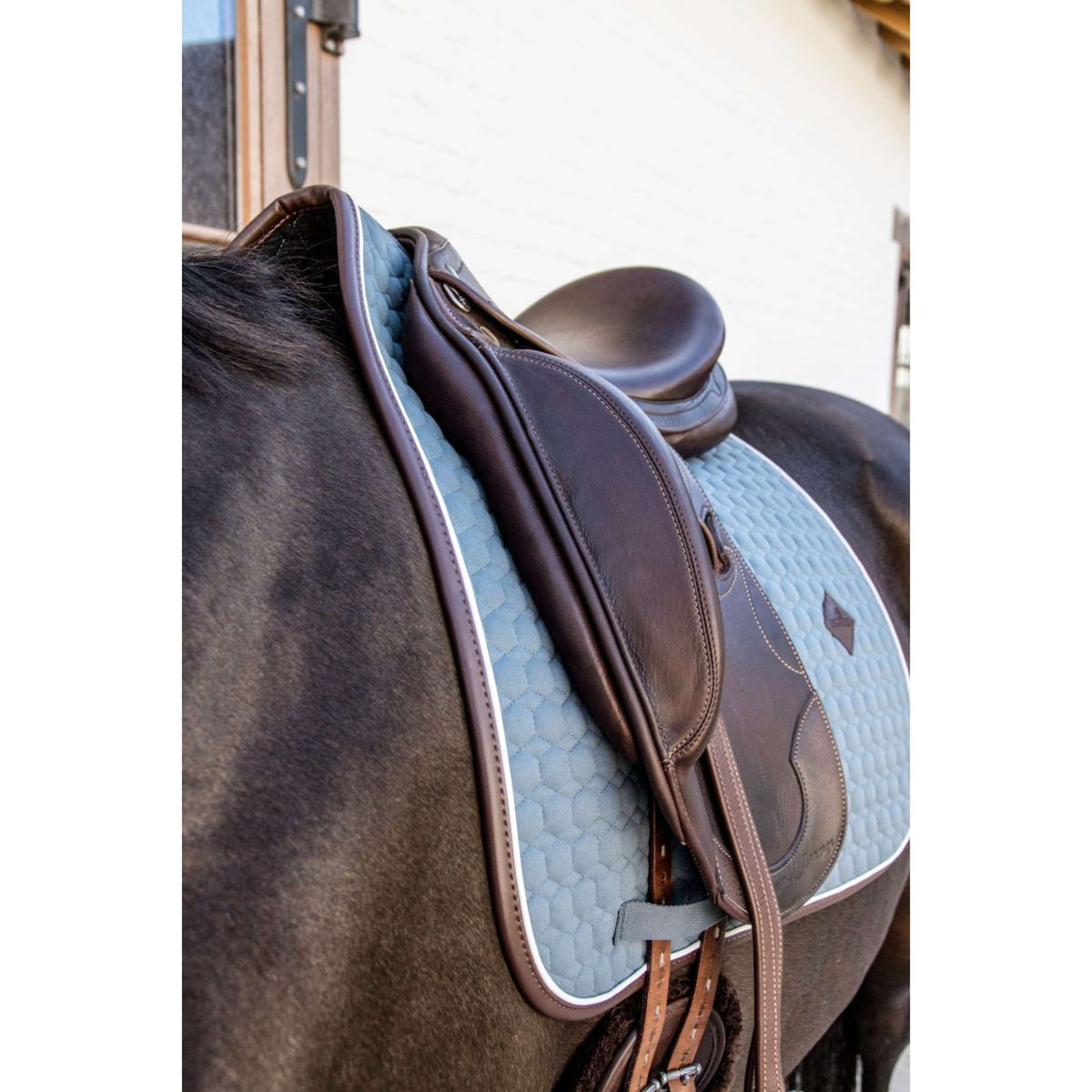 Kentucky Tapis de Selle de Dressage Classic Cuir Dusty Blue