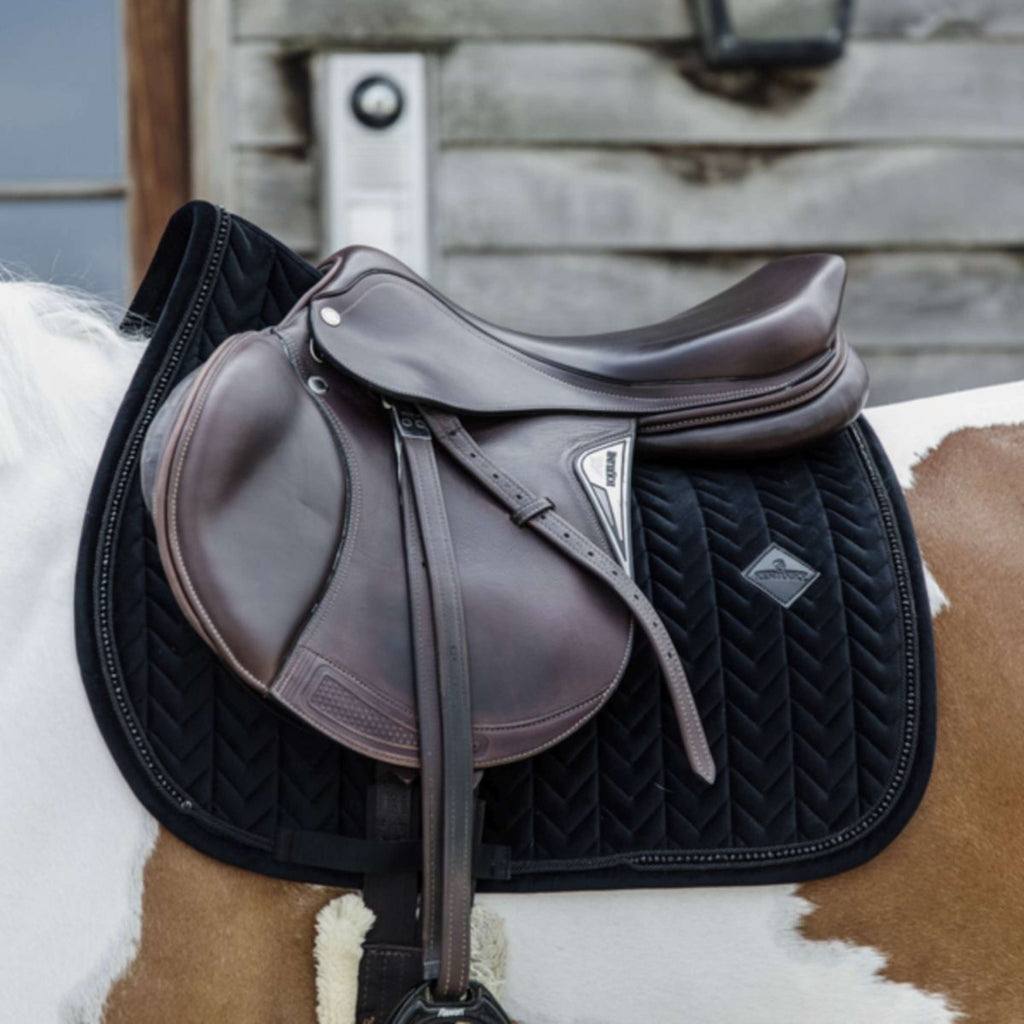 Kentucky Tapis de Selle velours Pearls de Saut Noir