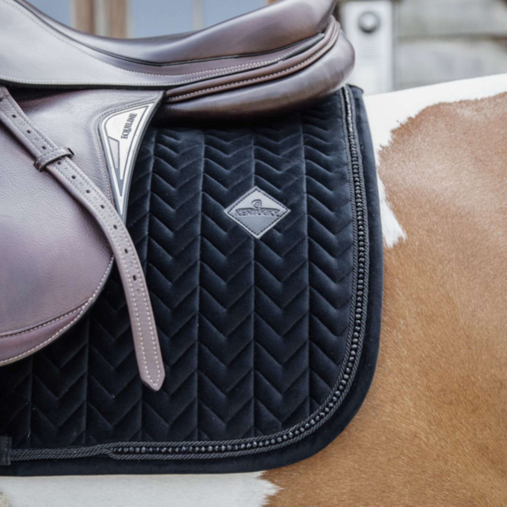 Kentucky Tapis de Selle velours Pearls de Saut Noir