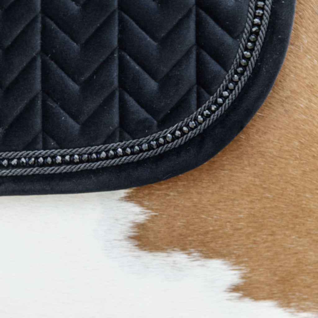 Kentucky Tapis de Selle velours Pearls de Saut Noir