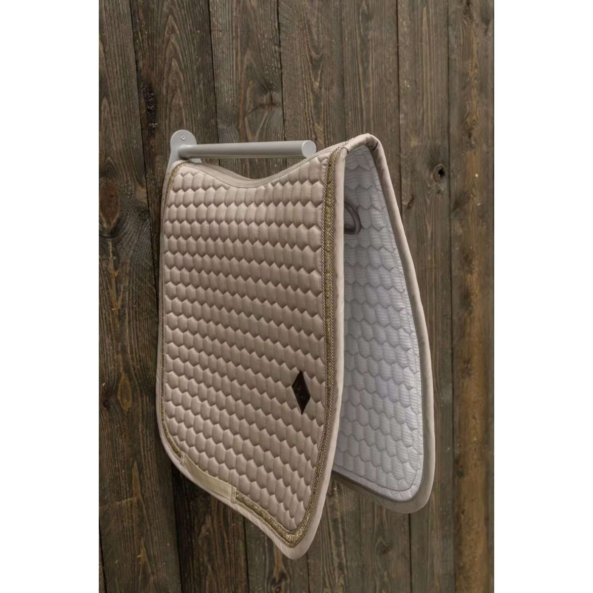 Kentucky Porte-Selle Metal avec Tapis de Selle Support Steel Gris