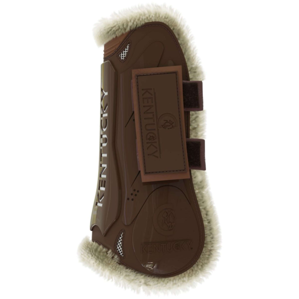 Kentucky Horsewear Protèges-Tendons Velcro Vegan Sheepskin Marron