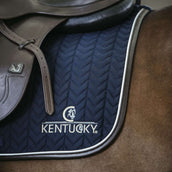 Kentucky Tapis de Selle De Saut Fishbone Leather Marin