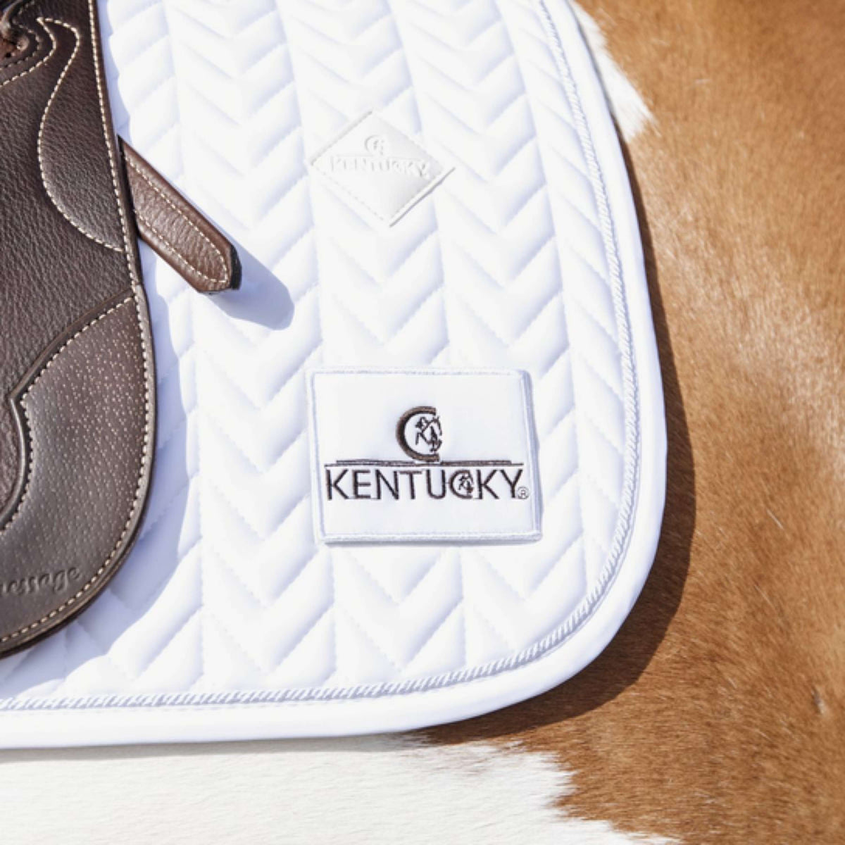 Kentucky Tapis de Selle Fishbone Dressage New Blanc