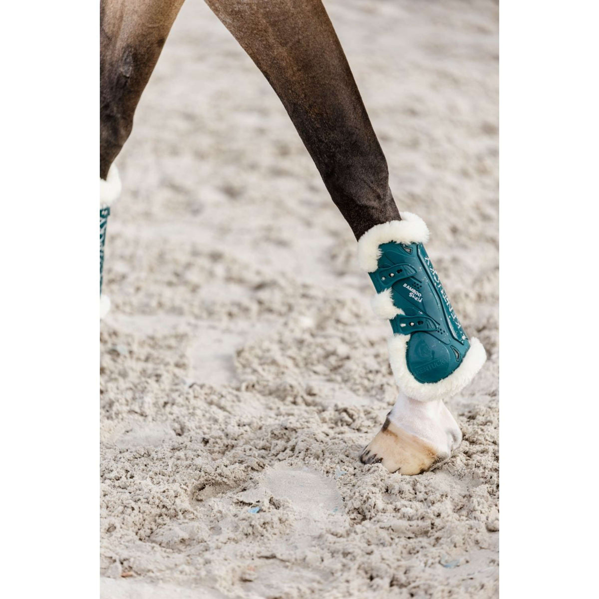 Kentucky Horsewear Protèges-Tendons Bamboo Elastic Vegan Sheepskin Émeraude