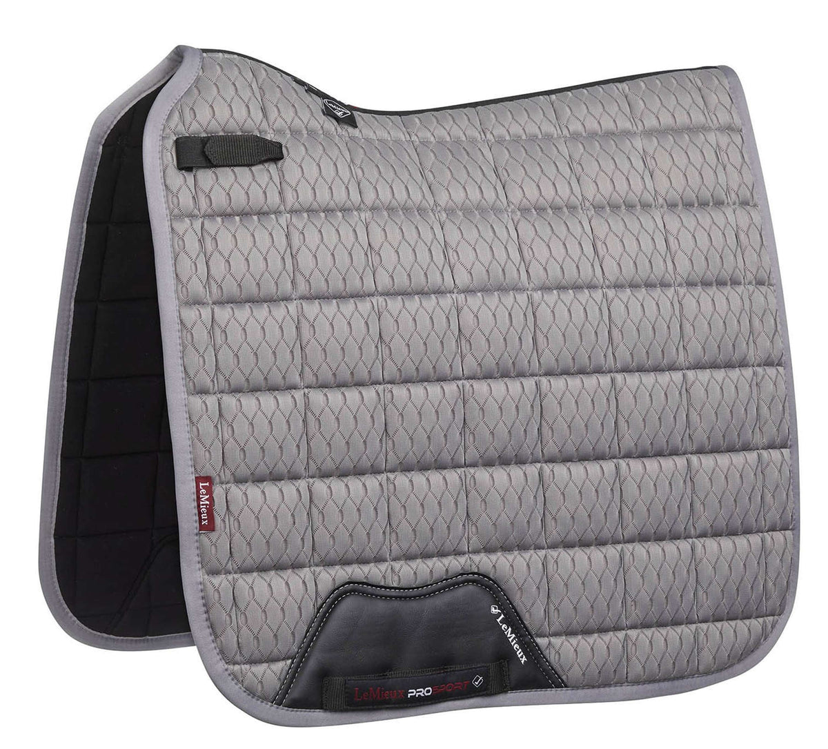 LeMieux Tapis de Selle Carbon Mesh Air Square Dressage Gris