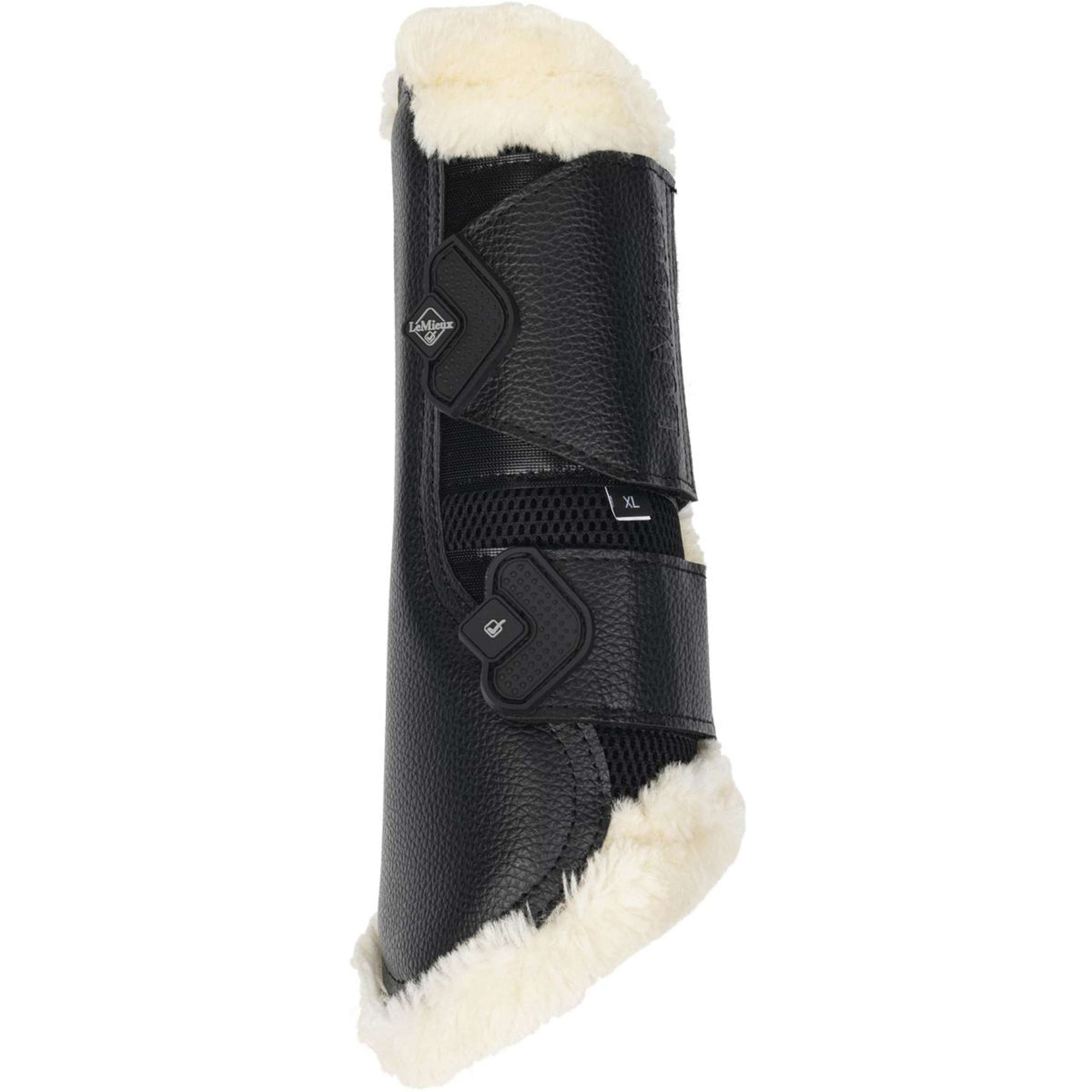 LeMieux Brushing Boots Fleece Edge Mesh Noir/Naturel LeMieux Brushing Boots Fleece Edge Mesh Noir/Naturel