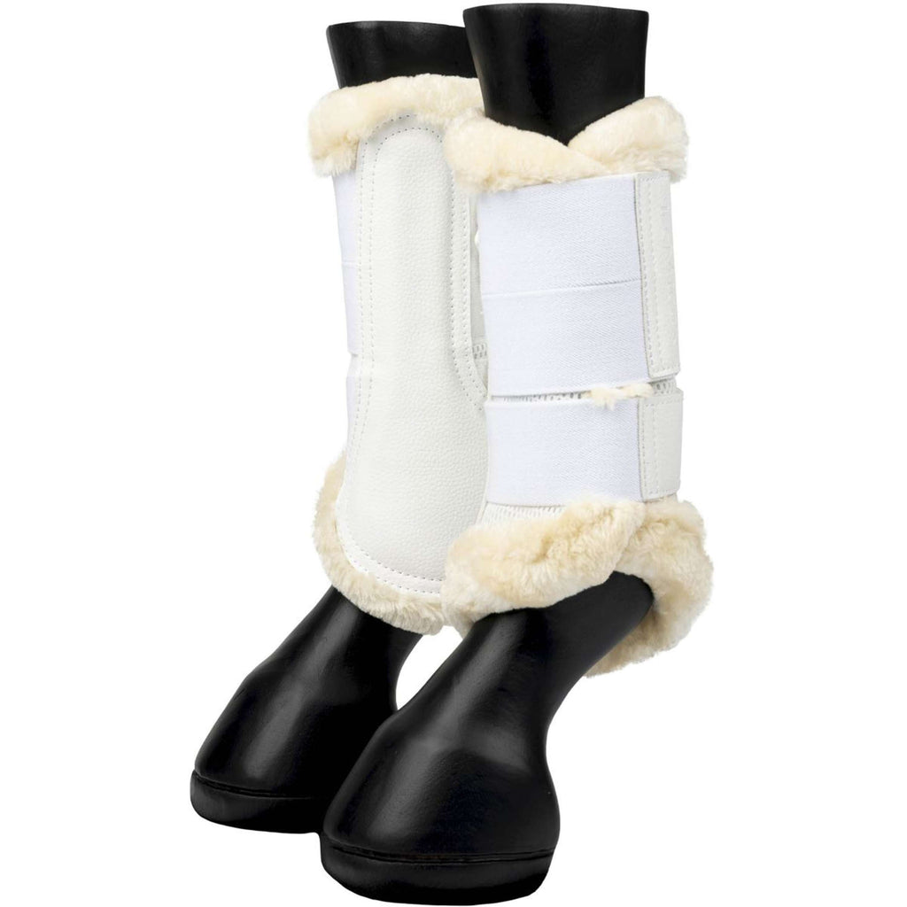 LeMieux Brushing Boots Fleece Edge Mesh Blanc/Naturel