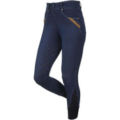 LeMieux Pantalon d'Équitation Denim Silicone Fond de Peau Denim