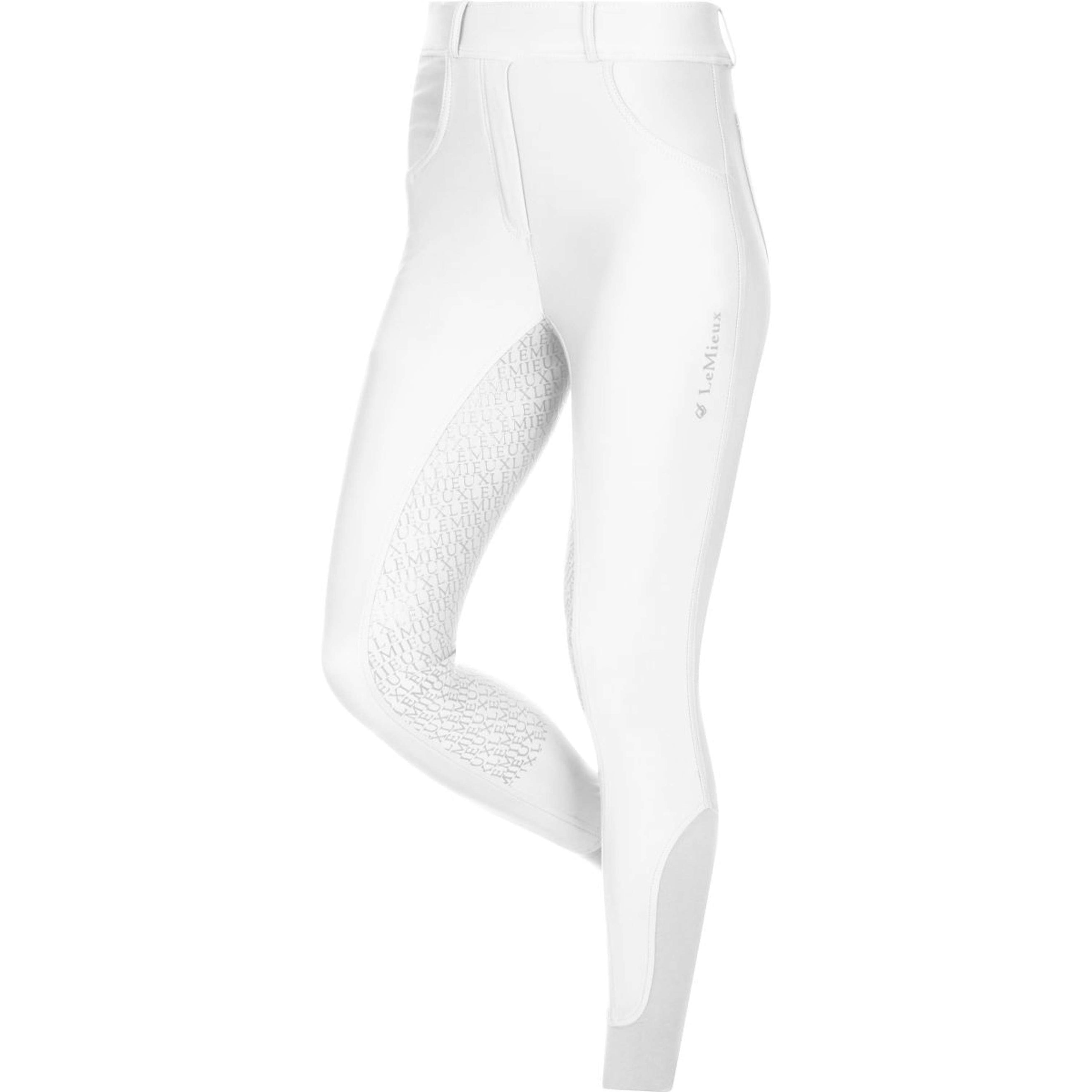 LeMieux Legging d'Équitation Demi Pull On Full Seat Blanc