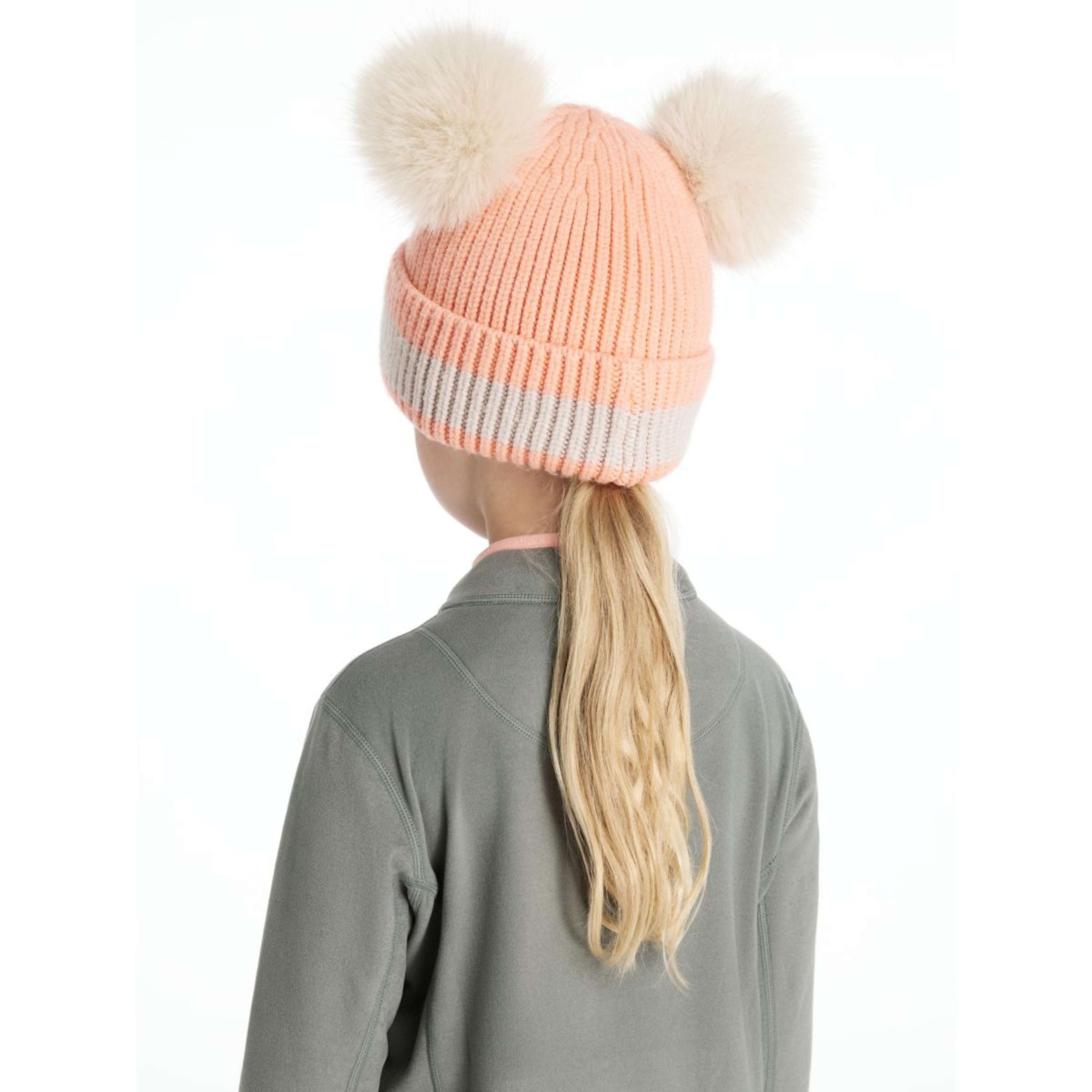 LeMieux Bonnet Mini Double Pom Enfants Peach Punch