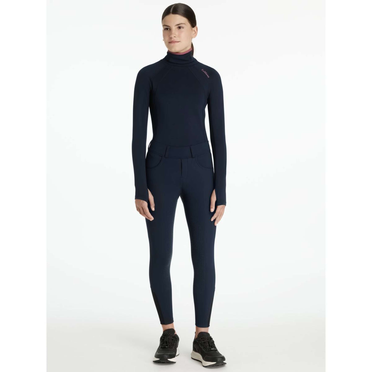 LeMieux Legging d'Équitation Young Rider Ella Brushed Full Grip Marin
